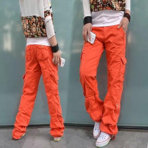 ZEN Womens Army Green Cargo Pants Girls Hip Hop Dance Baggy Pants Plus Size Multi-Pockets Trousers For Hiking& Camping