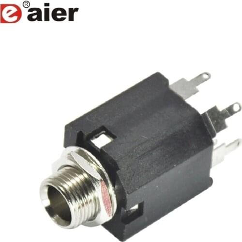 10PCS 6.35mm Phone Jack 5 Pin Stereo Type Dual Tracks/6.35mm Phone Jack 3 Pin Stereo Type Dual Tracks Guitar Jack Instrument