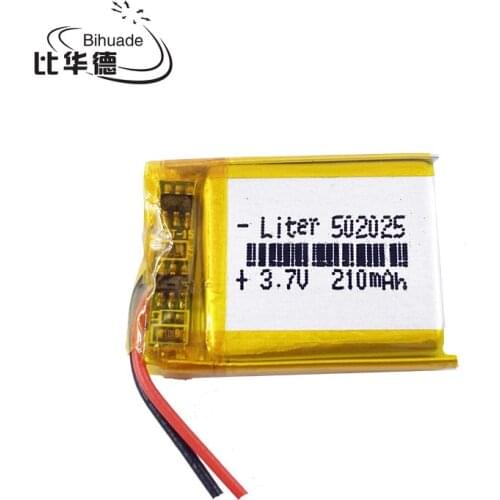 10pcs/lot 3.7V 210mAH 502025 Polymer lithium ion / Li-ion Rechargeable battery for DVR,GPS,mp3,mp4