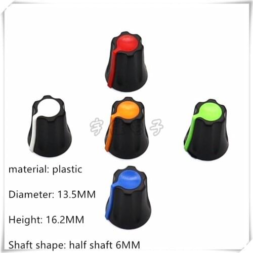 10 pieces 13.5*16.2MM Mixer Plastic Half-Axis Knobs Suitable For D-Axis 6MM Potentiometer Encoder Adjustment Knob Cap