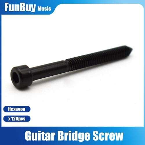 120pcs Electric Guitar Tremolo Bridge Saddle Lock String Hexagon screw Clamp String Hex Screw Bolt M4*43MM