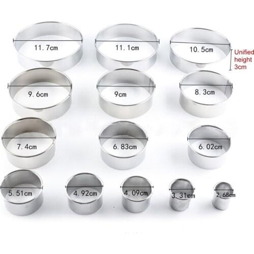 14Pcs DIY Cake Mold Stainless Steel Round Mousse Circle Kitchen Gadgets Baking Tools Bakeware Cookie Mold Cake Tools