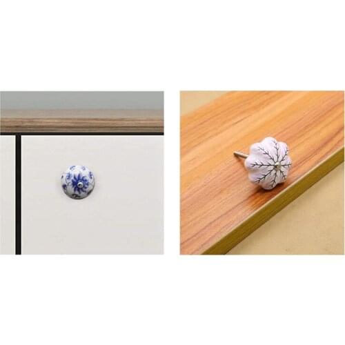 4Pcs Ceramic Handles Retro Ceramics For Drawers Door Cupboard Cabinet Pull For Home Kitchen Bathroom