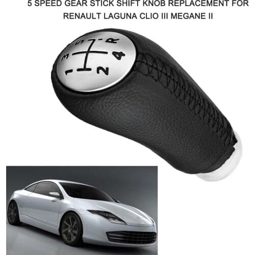5 Speed Gear Stick Shift Knob Car Auto 5-Speed Gear Shifter Knob Head for Renault Laguna Clio III Megane II