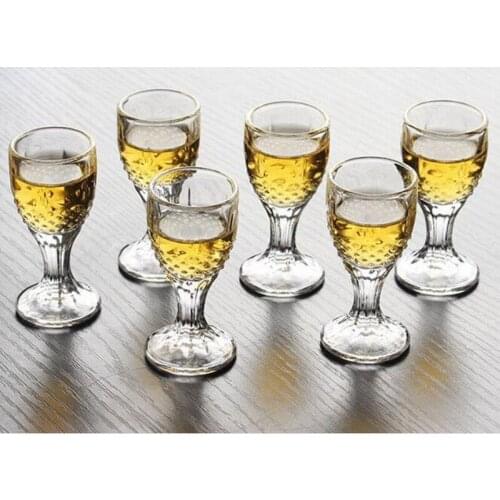 6PCS Crystal Cup Shot Glass Cup Creative Spirits Wine Mini Glass Cup glasses Party Drinking Charming Thick Small Cup