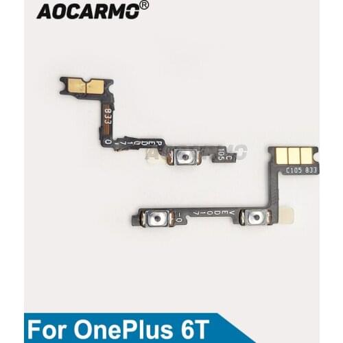 Aocarmo For OnePlus 6T A6010 Power On/Off Volume Up/Down Button Flex Cable Replacement Part