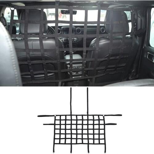 Car Rear Seat Net Mesh Cargo Net Dog Barrier for 2007-2022 Jeep Wrangler JK JL Gladiator JT 2/4 Doors Interior Accessories Black
