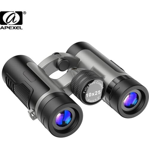 APEXEL HD 10x25 BAK4 Prism Binoculars High Powered Zoom Telescope Hunting Telephoto lens for Sport bird-watching Camping Hiking