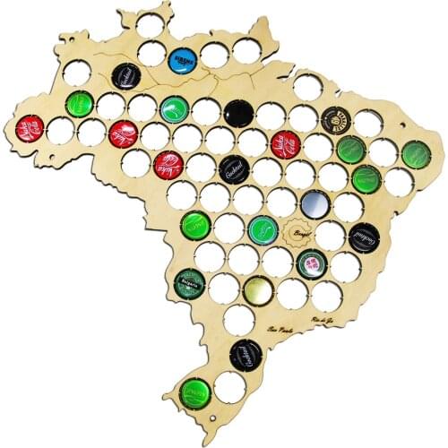 Brazil Beer Cap Map Brazilian Wooden Beer Cap Trap Soda Pop Caps Display Map Of Brasil Beer Cap Home Decor Plywood Craft Map