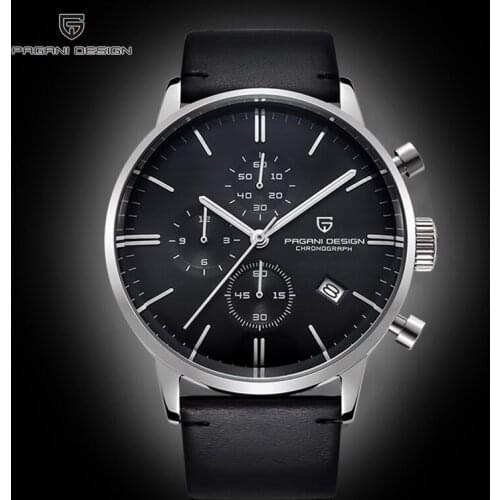 PAGANI Design top brand mens quartz watches sport chronograph men business multifunction clock waterproof leather reloj hombres