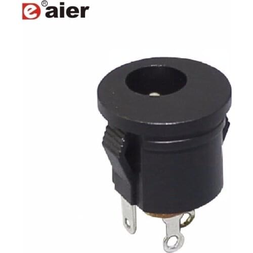 20PCS DC Jack Black Snap-on DC-022K 5.5X2.1mm DC Connector Female Panel Mounting 30VDC 0.5A 3 Pins