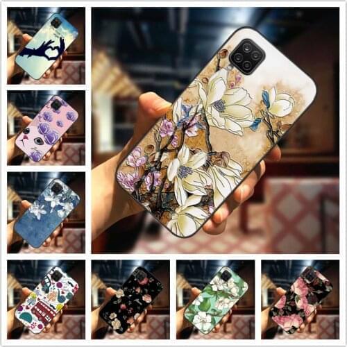 For Samsung M32 Case 3D Flower Emboss Silicone Phone Cover For Samsung Galaxy A12 Nacho Cases Relief Soft M 32 Protective Fundas