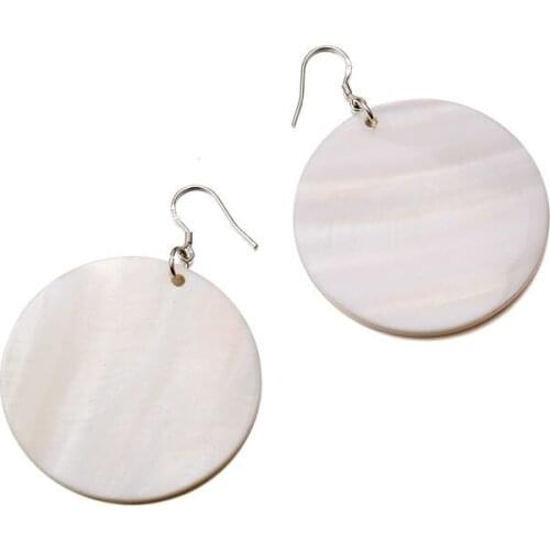 Round Dangle Earrings Beach Shell Romantic Earrings Fashion Style Accessories for Women