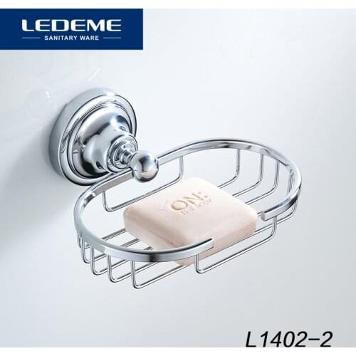 LEDEME Stainless Steel Bathroom Soap Holder Shower Soap Dish Box Shelf Wall Dishes Shelves Bath Tray Accessories L1402-2