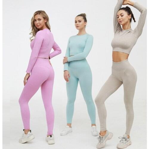 Hot Selling Workout Clothes For Ladies Tracksuits Sexy Sport Suit Women Gym Wear Yoga 2 Piece Set