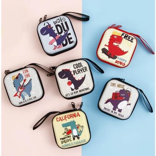 Cute Cartoon Dinosaur Animals Tinplate Mini Coin Purse kids Girls Wallet Earphone Box Bags Women Wedding Gift Christmas Gift