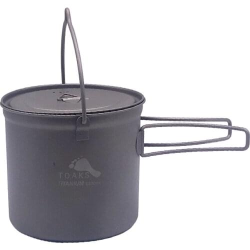 TOAKS 1100ml Cookware Set Ultralight Titanium Pot Frying Pan Outdoor Camping Titanium Bowl Titanium Cup Picnic