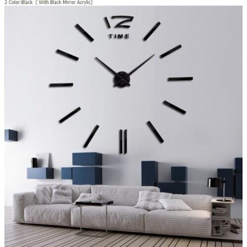 Wall clock Large size mirror wall sticker clock,Living Room bedroom 3d diy acrylic mirror stickers clock