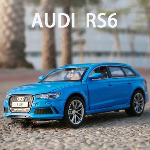 New 1:32 Audi RS6 Station Wagon Car Model Alloy Car Die Cast Toy Car Model Pull Back Sound and light Childrens Toy Collectibles