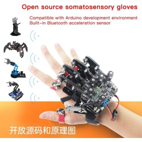 Arduino Open Source Somatosensory Robot Arm Hand Gripper Gloves/Wearable Mechanical Gloves/Exoskeleton Somatosensory Control