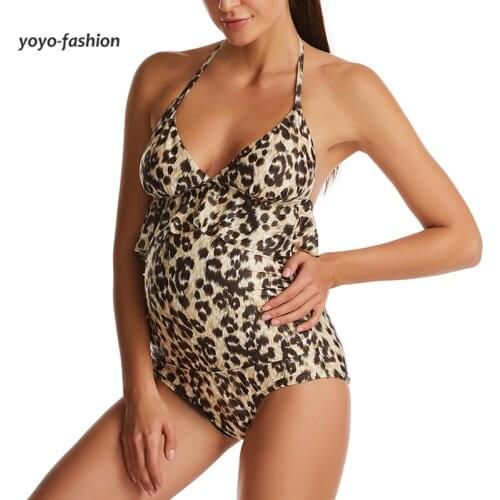 Sexy Pregnancy Dress Ruffle Beach Bathing Suit One Piece Set Swimsuit For Pregnant Women Maternity Swimwear Plus Size Bikini