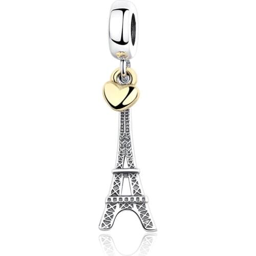 LByzHan Genuine 925 Stelring Silver Eiffel Tower Beads Charms Fit Original Design Hot Sale For Women Jewelry Gift CMC1608