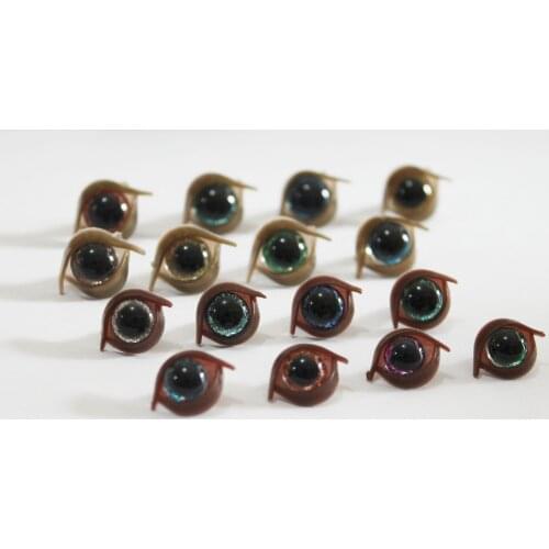 100set/lot--9mm-10mm-11mm-12mm clear round shape glitter toy safety eyes & glitter fabric+brown eyelid & hard washer