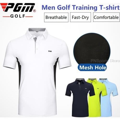 Summer Golf Shirts Men Short Sleeve T-Shirt Golf Clothes Breathable Quick-Dry Training T-Shirt Mens Outdoor Casual Uniforms