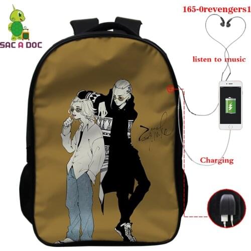 Anime Tokyo Revengers Cosplay Backpack Teenage Men Women Student School Bags 16inch Travel Shoulder Bag Tokyo Revengers Backpack