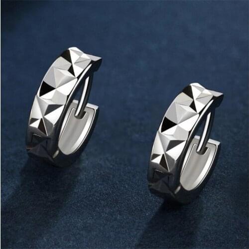 Trendy 925 Sterling Silver Earrings Girl Jewelry New Carved Pattern Hoop Earring For Women Lady Party Accessories Princess Gift