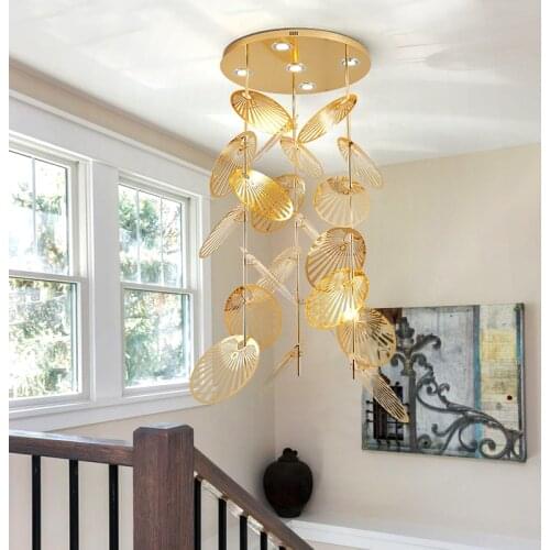 Light luxury chandelier hotel lighting creative duplex building large chandelier personality restaurant light stair light designer light