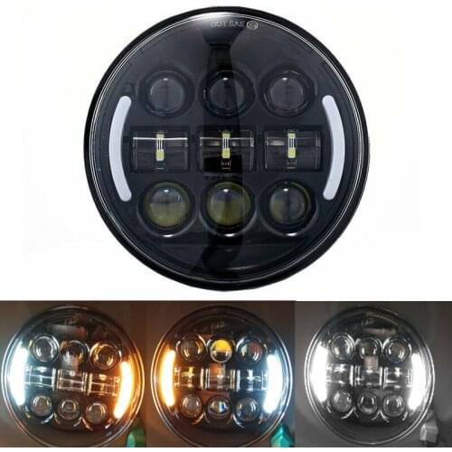 1PC 5.75Inch 5 3/4 Motorcycle LED Headlight with DRL Amber Turn Signal for Sportsters 1996-Later XL1200C 1998-Later XL883C