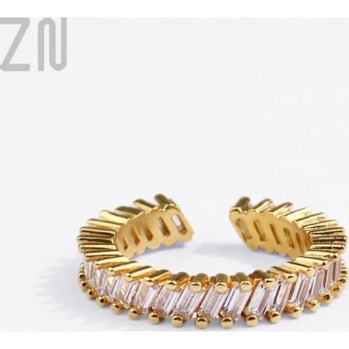 ZN European and American Creative Ladies Ring Hip Hop Trendy Jewelry Gifts Fashion Inlaid Zircon Opening Finger Rings for Women