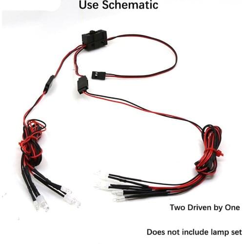 Y Split Line w/ Switch Channel Extension Cords Cable Light Wire for RC Climbing Car Light Group