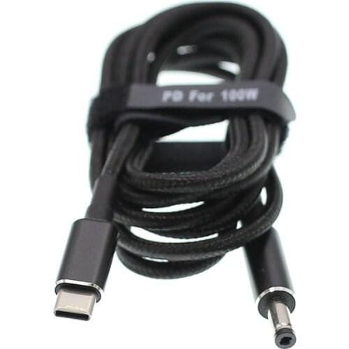 1.8m (4.8x1.7mm) USB Type C PD Laptop Charging Cable Cord Dc Power Adapter Converter DC 4.8*1.7mm Male 90 Degrees Angled For HP