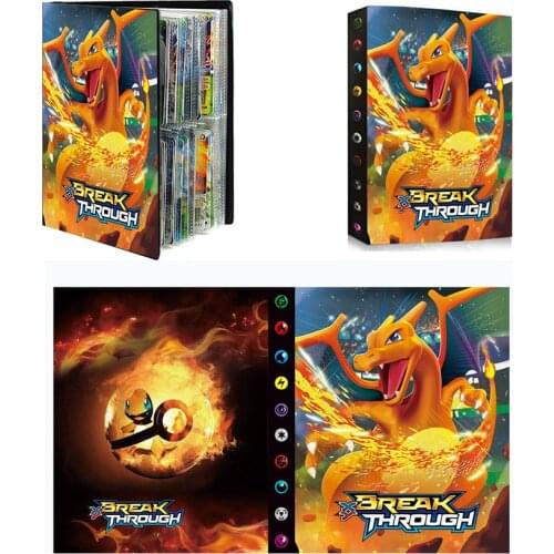 240PCS 3D Charizard Pokemon Cards Album Book Card DIY Collectors Loaded List Holder Capacity Binder Folder Toys XY Break Through