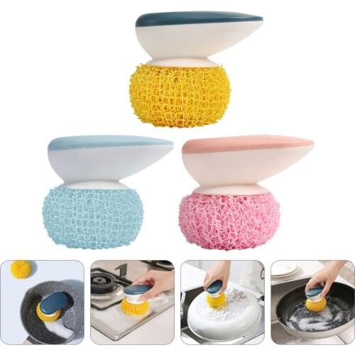 3PCS Scouring Brush Multi-functional Scouring Balls for Washing Cookware