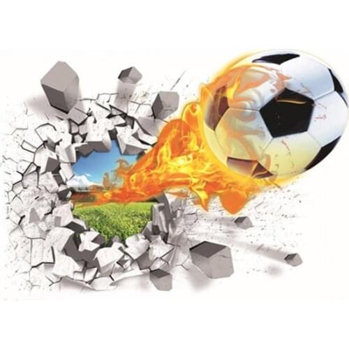 3D Football Wall Stickers Removable Sticker Bedroom Wallpaper Room DIY Decor