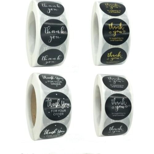 500pcs Jewelry Gift box Sealing 25mm Stickers Thank you Love Diary Stickers Festival Birthday Party Gift Decorations Labels