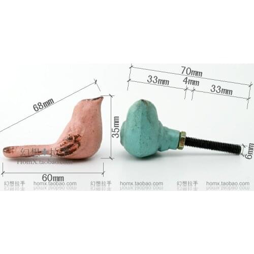 60 * 35mm Iron Bird Continental retro cupboard handle Antique Furniture Hardware Door Handle Pastoral drawer handles wholesale