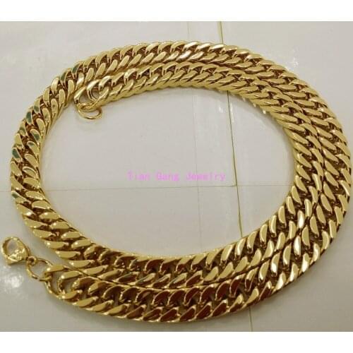 8"-40" 12mm Heavy Cool 316L Stainless Steel Gold Tone/Silver Color Curb Cuban Chain Necklace Fashion Necklaces For Men