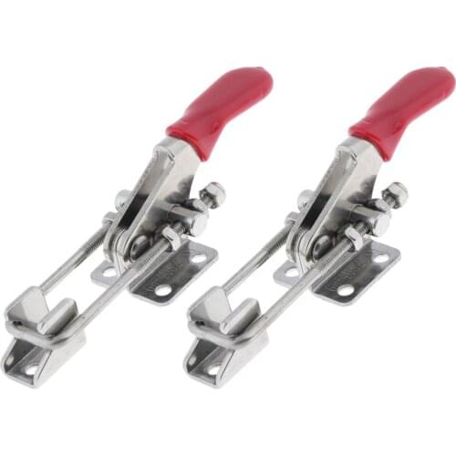 2Pcs 304 Stainless Steel Quick Release Latch Type Toggle Clasp Clamp Heavy Duty Metal Lock Hasp Hand, 170kg Holding Capacity