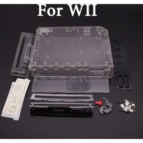 With retail packing cover housing case for wii Nintendo wii console replacement housing shell with full retail parts