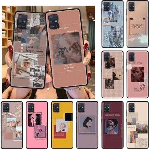 Retro Art Aesthetics Case For Samsung Galaxy A51 A71 A21s A31 A41 A11 A12 A01 A91 A21 A42 5G Bolsa Black Shells Phone Tampa
