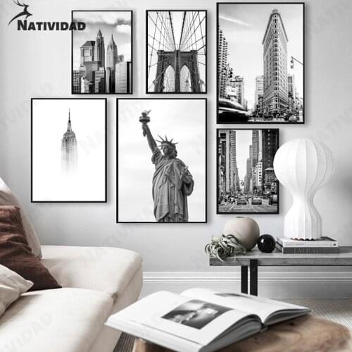 Black and White City Street Poster Wall Art Decor Canvas Painting Home Decor Interior Paintings Wall Decor Shop Home Decoration