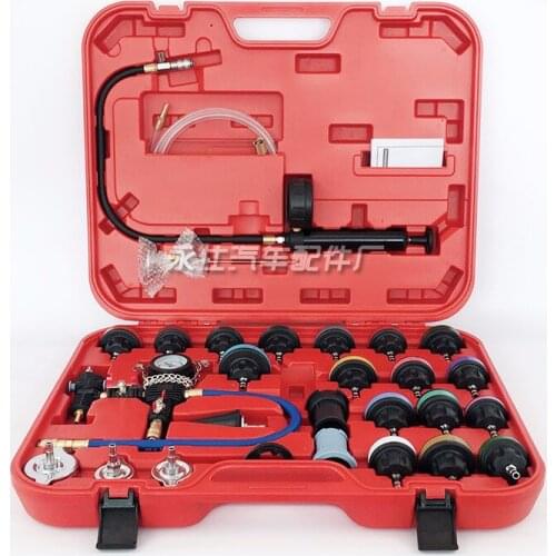 28-Piece Water Tank Pressure Gauge Leak Detector Vehicle Water Tank Detection Tool Antifreeze Liquid Cooling Replacement Filler