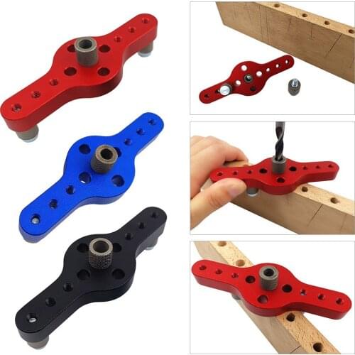 Aluminum Alloy Woodworking Straight Hole Self Centering Drill Guide for Carpenter with 6/8/10mm Bushings