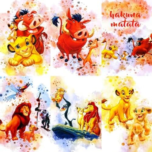 Disney Lion King Watercolor Canvas Painting Wall Art Posters and Prints Wall Art Pictures for Kids Bedroom Home Decoration