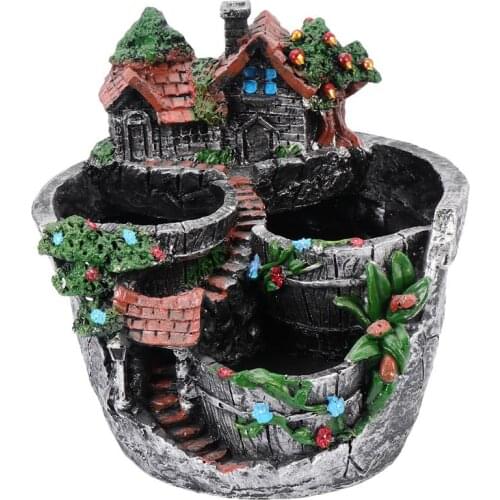 Resin House Decoration Succulent Holder Succulent Flowerpot Desktop Ornament Home Decorations Accessories