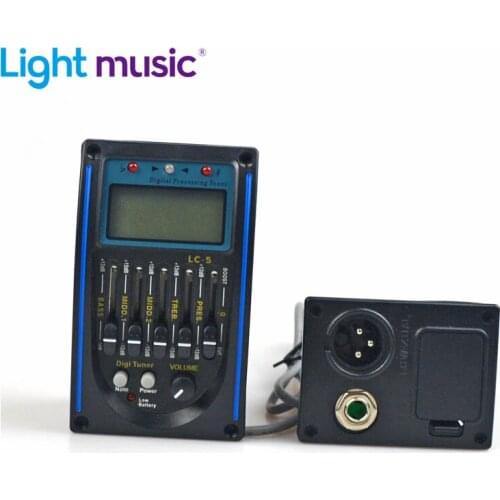 Guitar Pickup LC-5 5 Bands EQ Equalizer Acoustic Guitar Preamp EQ Equalizer Tuner Piezo Ceramic Pick-up